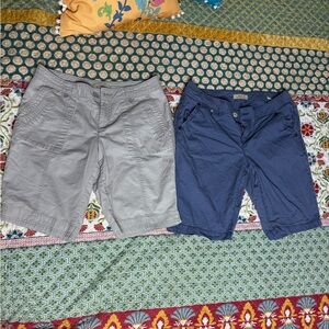 Natural Reflections Gray and Blue Women's Bermuda Shorts